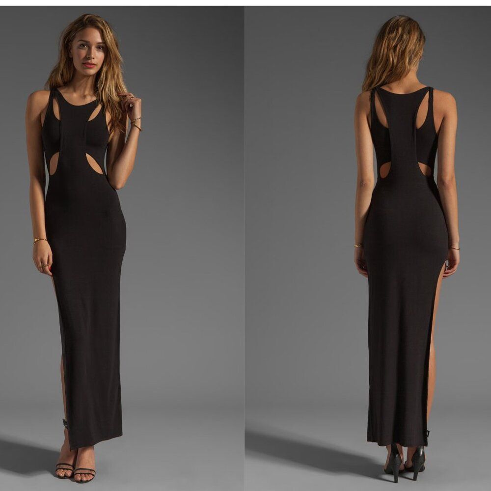 NWT Blessed Are Meek S Sexy Holey Smoke BodyCon Dress Black Cut Out Boho Fitted